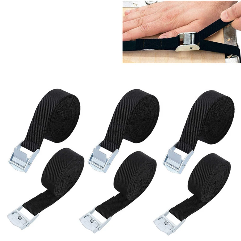 

4 Pieces Luggage Snaps-on Buckle Cargo Roof Stowing Fastener Strap Lashing Ratchet Rope for Household Travelling 2m