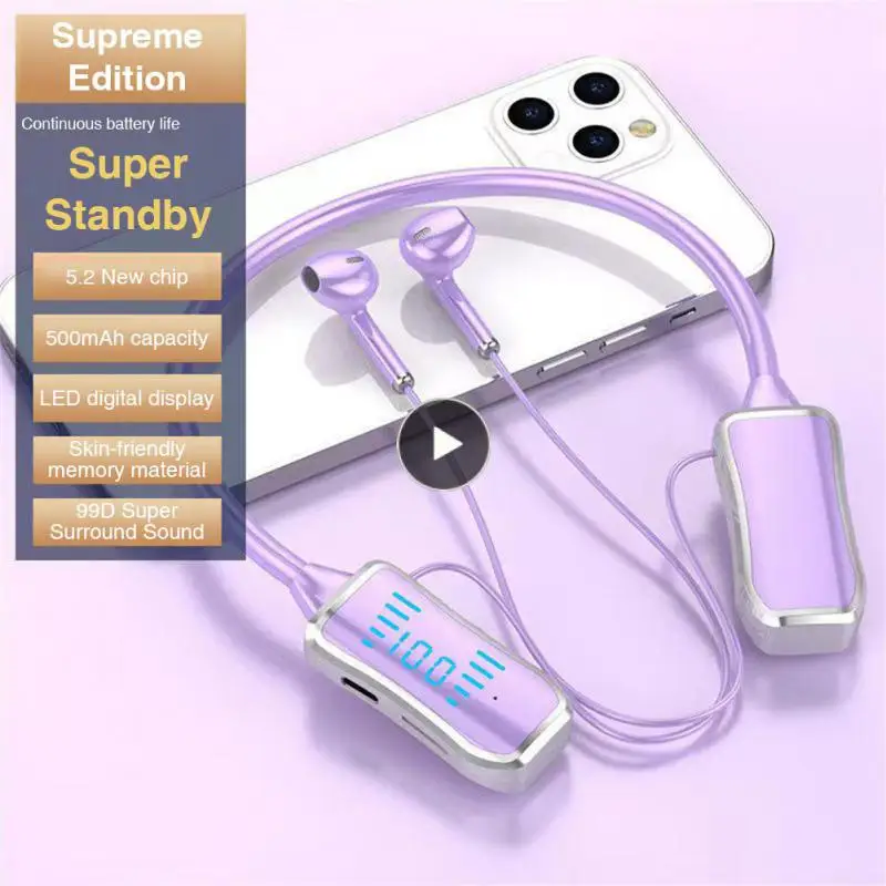 Sports Hifi Sound Earphones Neck Mounted Earbuds Long Standby Wireless Headphones Headset With Mic Hd Call
Sports Hifi Sound Earphones Neck Mounted Earbuds Long Standby Wireless Headphones Headset With Mic Hd Call