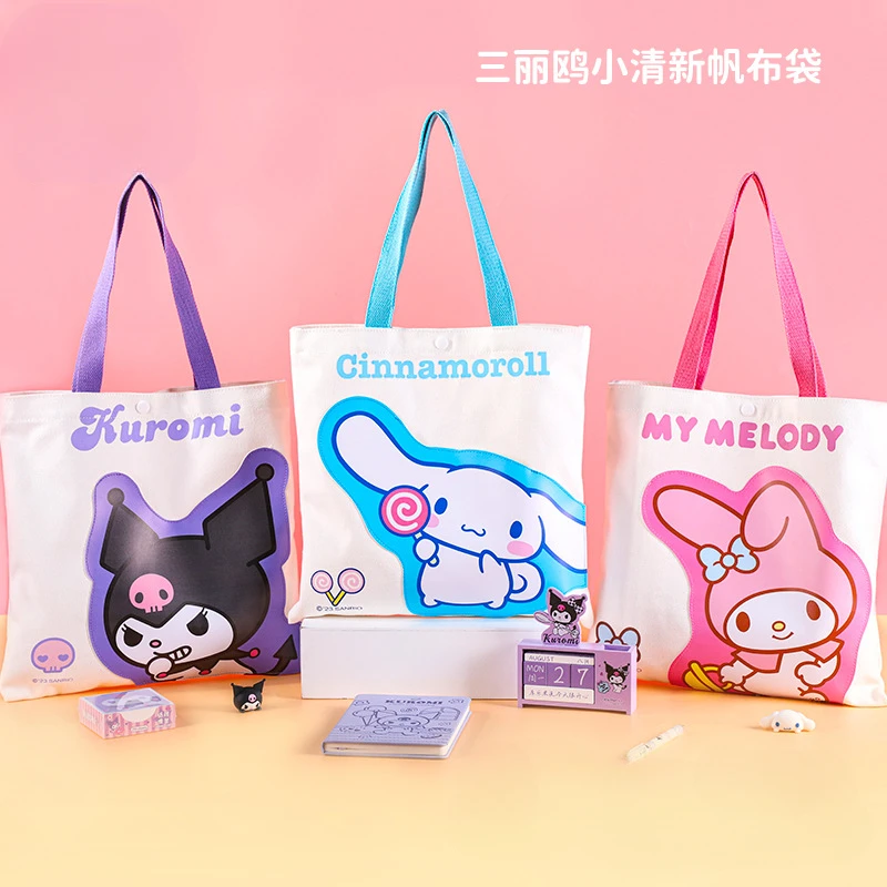 Sanrio Kuromi Cinnamoroll White Canvas Bag Handbag Student Cartoon Art Bag Cute Portable Storage Cotton Bag
Sanrio Kuromi Cinnamoroll White Canvas Bag Handbag Student Cartoon Art Bag Cute Portable Storage Cotton Bag