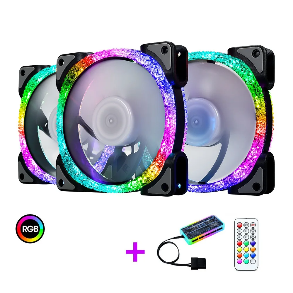3/4/5/6PCS Black Lot Ice Diamond 12V 6 PIN Intelligent Color Changeable 120mm PC RGB Fan With Controller Set
3/4/5/6PCS Black Lot Ice Diamond 12V 6 PIN Intelligent Color Changeable 120mm PC RGB Fan With Controller Set