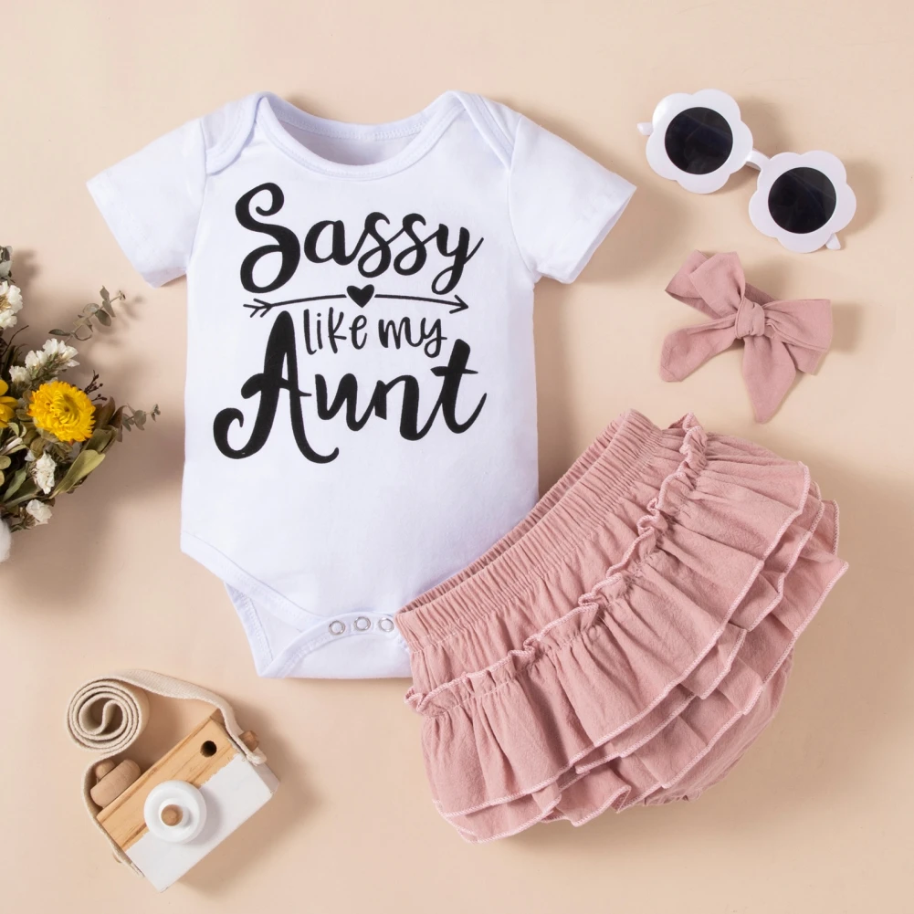 Summer New Born Baby Girls Letter Print Romper Toddler Infant White Bodysuit Short Clothes Set 3 pcs Casual Roupa de bebe
Summer New Born Baby Girls Letter Print Romper Toddler Infant White Bodysuit Short Clothes Set 3 pcs Casual Roupa de bebe