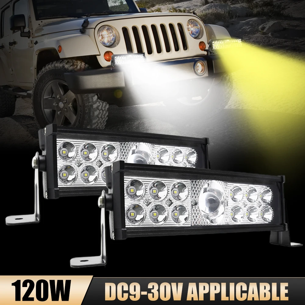 10" LED Work Light Bar Dual Triple Row LED Light Spot Flood Combo White Amber Two Color Driving headlamp for Off-Road SUV Boat
10" LED Work Light Bar Dual Triple Row LED Light Spot Flood Combo White Amber Two Color Driving headlamp for Off-Road SUV Boat