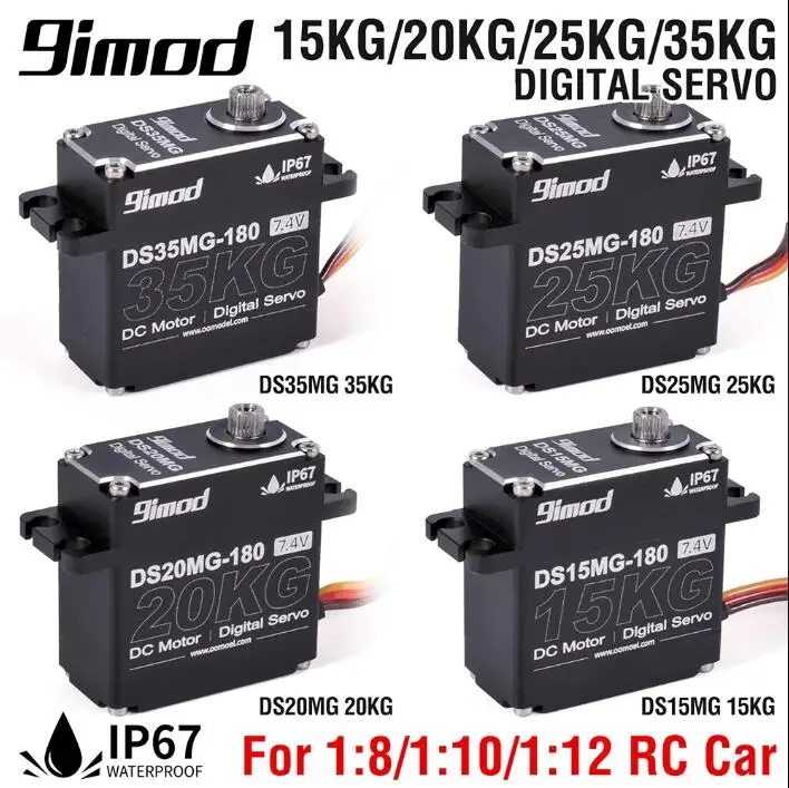 9imod 15KG/25KG/35KG 180/270 degree metal waterproof iron core servo is applicable to 1/8 1/10 RC remote control vehicle
9imod 15KG/25KG/35KG 180/270 degree metal waterproof iron core servo is applicable to 1/8 1/10 RC remote control vehicle