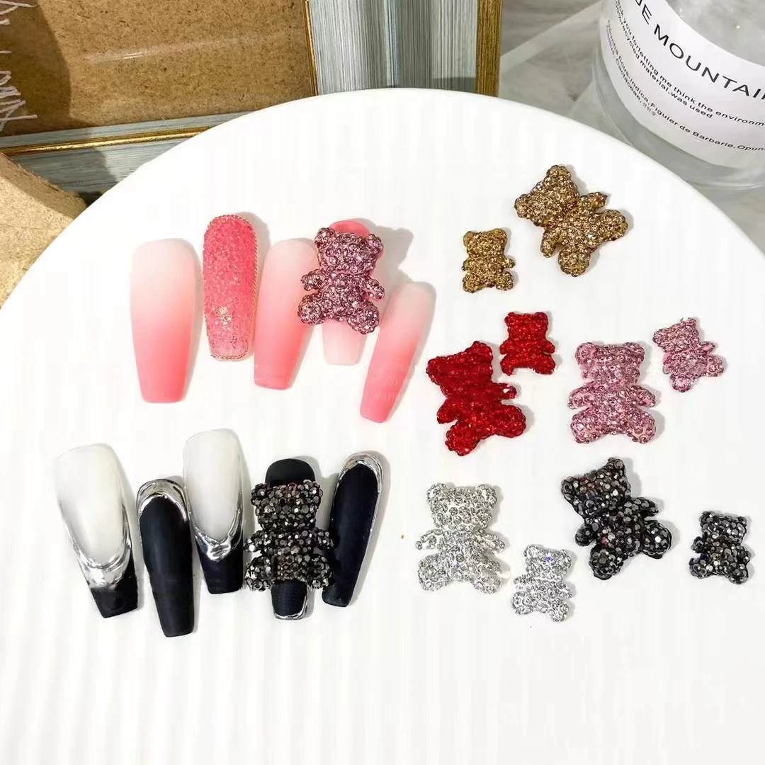 3D Bear Charms Nails Art Flat Back Rhinestones Glitter Shapes Gold Silver Shiny Bow-knot Nail Diamonds Accessoires Manicure
3D Bear Charms Nails Art Flat Back Rhinestones Glitter Shapes Gold Silver Shiny Bow-knot Nail Diamonds Accessoires Manicure