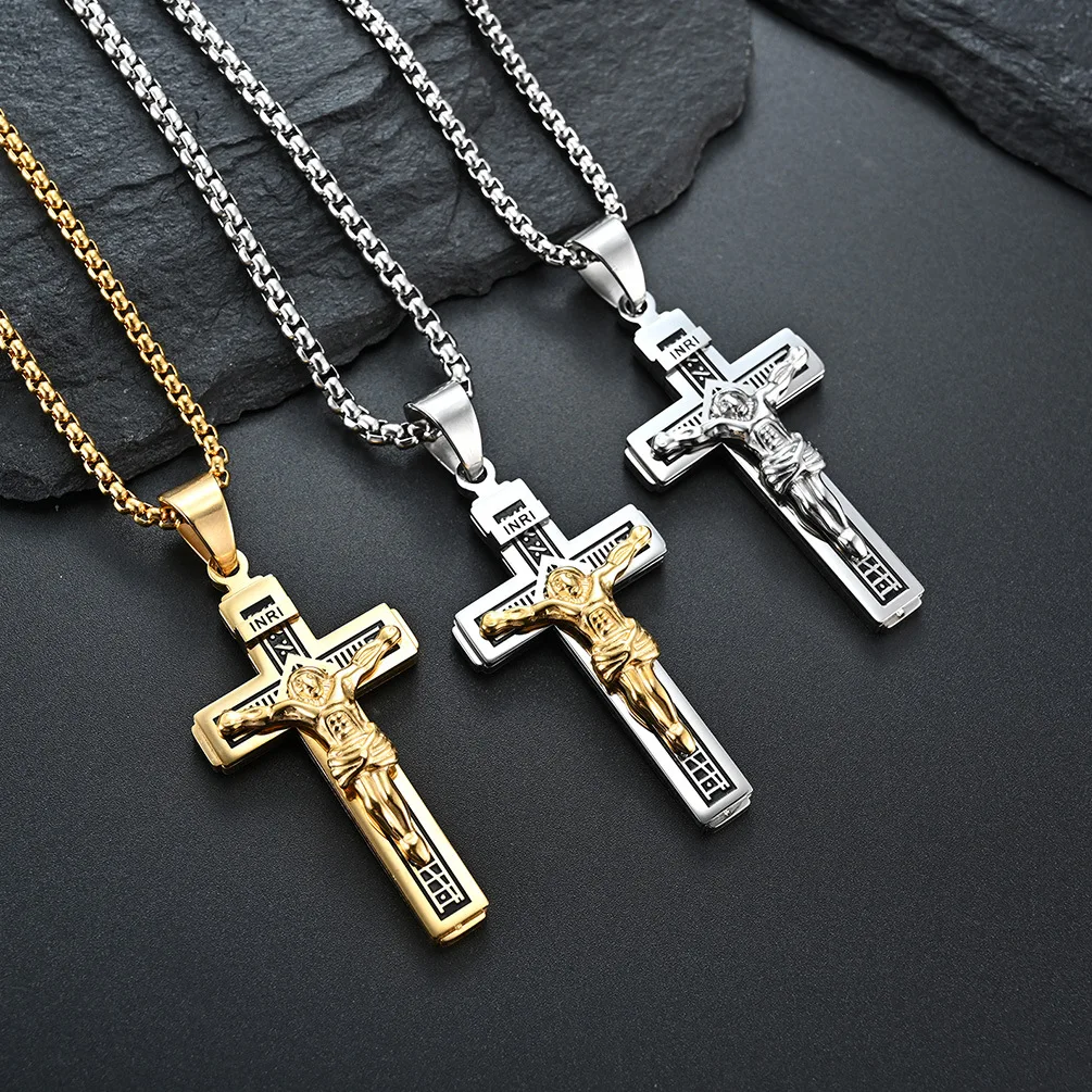 Jesus Christ Cross Pendant Necklace for Men Women Stainless Steel Retro Hip Hop Choker Fashion Jewelry Accessories Waterproof
Jesus Christ Cross Pendant Necklace for Men Women Stainless Steel Retro Hip Hop Choker Fashion Jewelry Accessories Waterproof