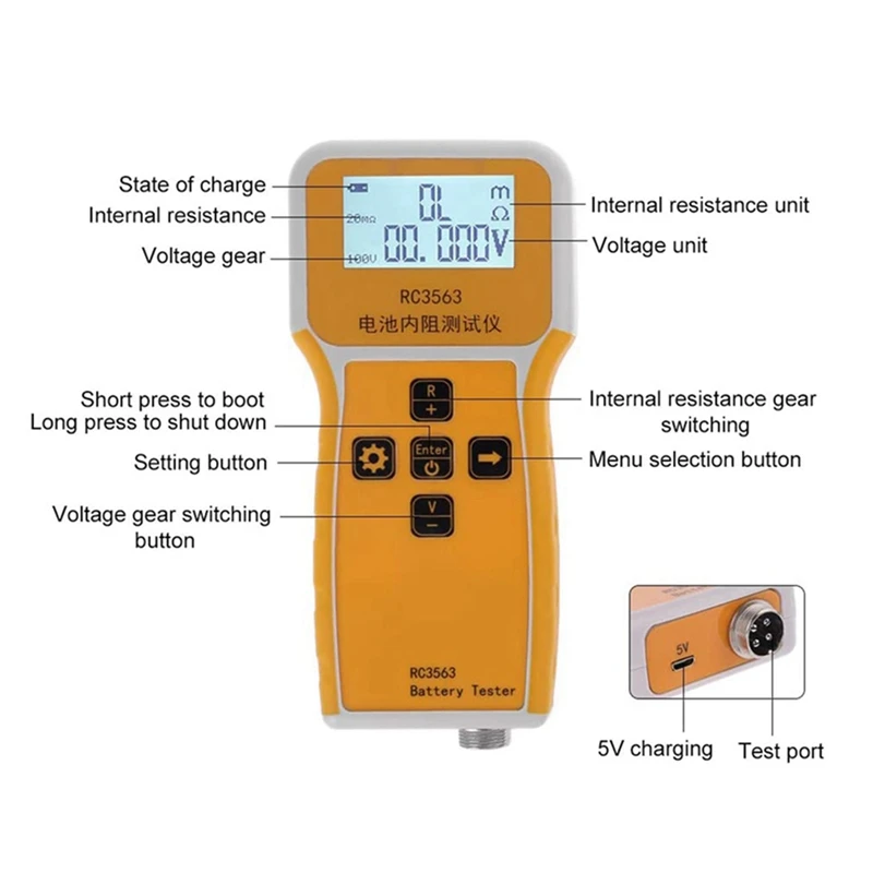 RC3563 Battery Internal Resistance Tester High Precision True Four-Wire AC Lithium Nickel Chrome Battery Tester
RC3563 Battery Internal Resistance Tester High Precision True Four-Wire AC Lithium Nickel Chrome Battery Tester