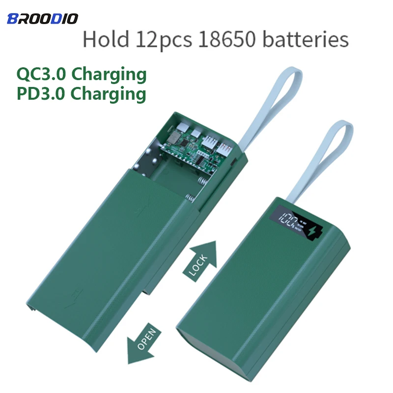 Hold 12pcs 18650 Battery Box QC3.0 Charging Battery Storage Boxes 12*18650 Power Bank Case Support Quick & Wireless Charger Box
Hold 12pcs 18650 Battery Box QC3.0 Charging Battery Storage Boxes 12*18650 Power Bank Case Support Quick & Wireless Charger Box