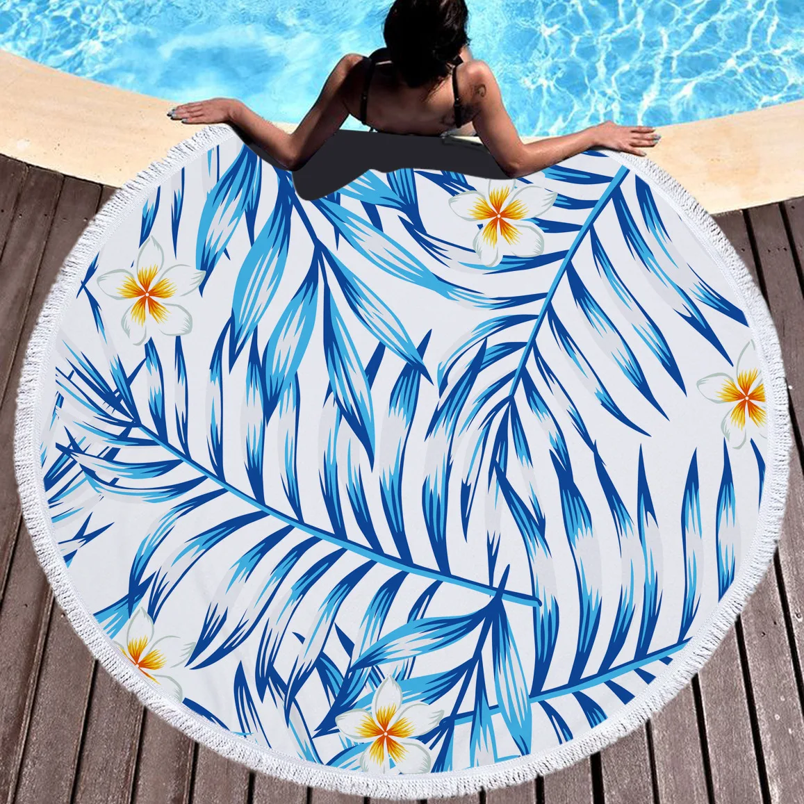 Floral Print Beach Towel Round Microfiber Towel With Tassel Summer Sun Protection Shawl Portable Outdoor Yoga Blanket Picnic Mat
Floral Print Beach Towel Round Microfiber Towel With Tassel Summer Sun Protection Shawl Portable Outdoor Yoga Blanket Picnic Mat