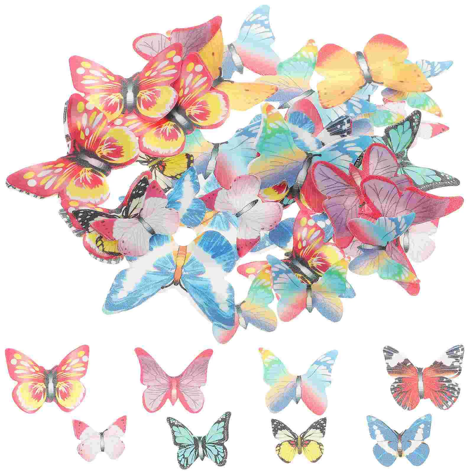

Cake Edible Cupcake Butterflies Toppers Decorations Paper Decorating Picks Topper Flowers Rice Decoration Wafer Ornament