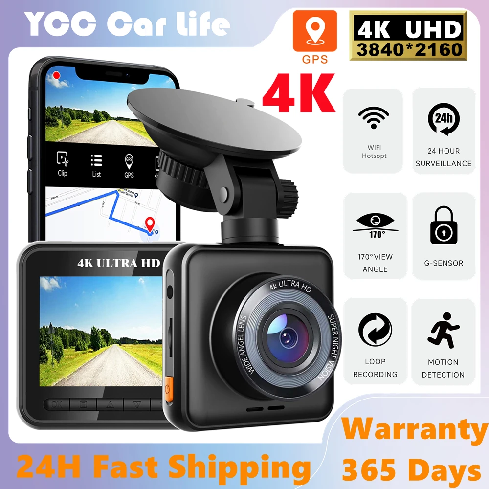 4K 2160P Dash Cam Recording IPS Car Camera DVR Built-In GPS Wi-Fi G-Sensor Night Vision WDR Motion Detection Loop Recording
4K 2160P Dash Cam Recording IPS Car Camera DVR Built-In GPS Wi-Fi G-Sensor Night Vision WDR Motion Detection Loop Recording