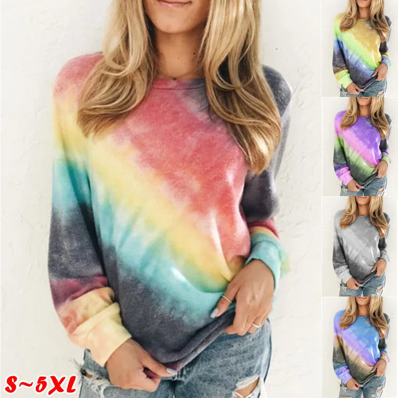 Womens Round Neck Textile Printing Dyeing Long Sleeve Tee shirt Bright Multicolors Casual Clothes Ladies Full Sleeves Tshirt
Womens Round Neck Textile Printing Dyeing Long Sleeve Tee shirt Bright Multicolors Casual Clothes Ladies Full Sleeves Tshirt