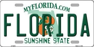 Metal License Plate Tin Sign 6x12 Inch-Florida Novelty Suitable for car, Garage, Club, Home Decoration.
Metal License Plate Tin Sign 6x12 Inch-Florida Novelty Suitable for car, Garage, Club, Home Decoration.
