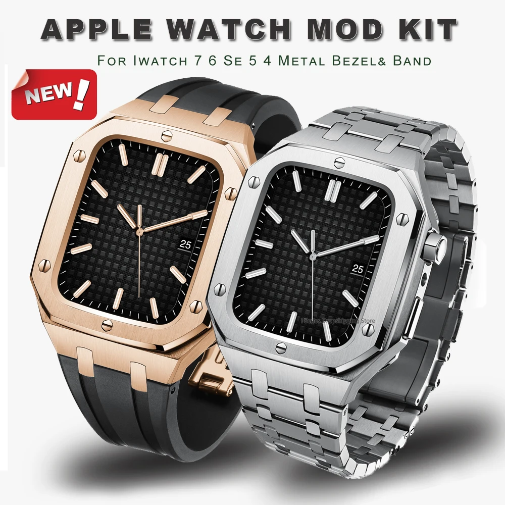 Аксессуары для часов Apple Watch Band Mod Kit Роскошный металлический чехол с ремешком 45 мм 44 мм 42 мм для IWatch Series 7 6 5 SE 4 3 2
Аксессуары для часов Apple Watch Band Mod Kit Роскошный металлический чехол с ремешком 45 мм 44 мм 42 мм для IWatch Series 7 6 5 SE 4 3 2