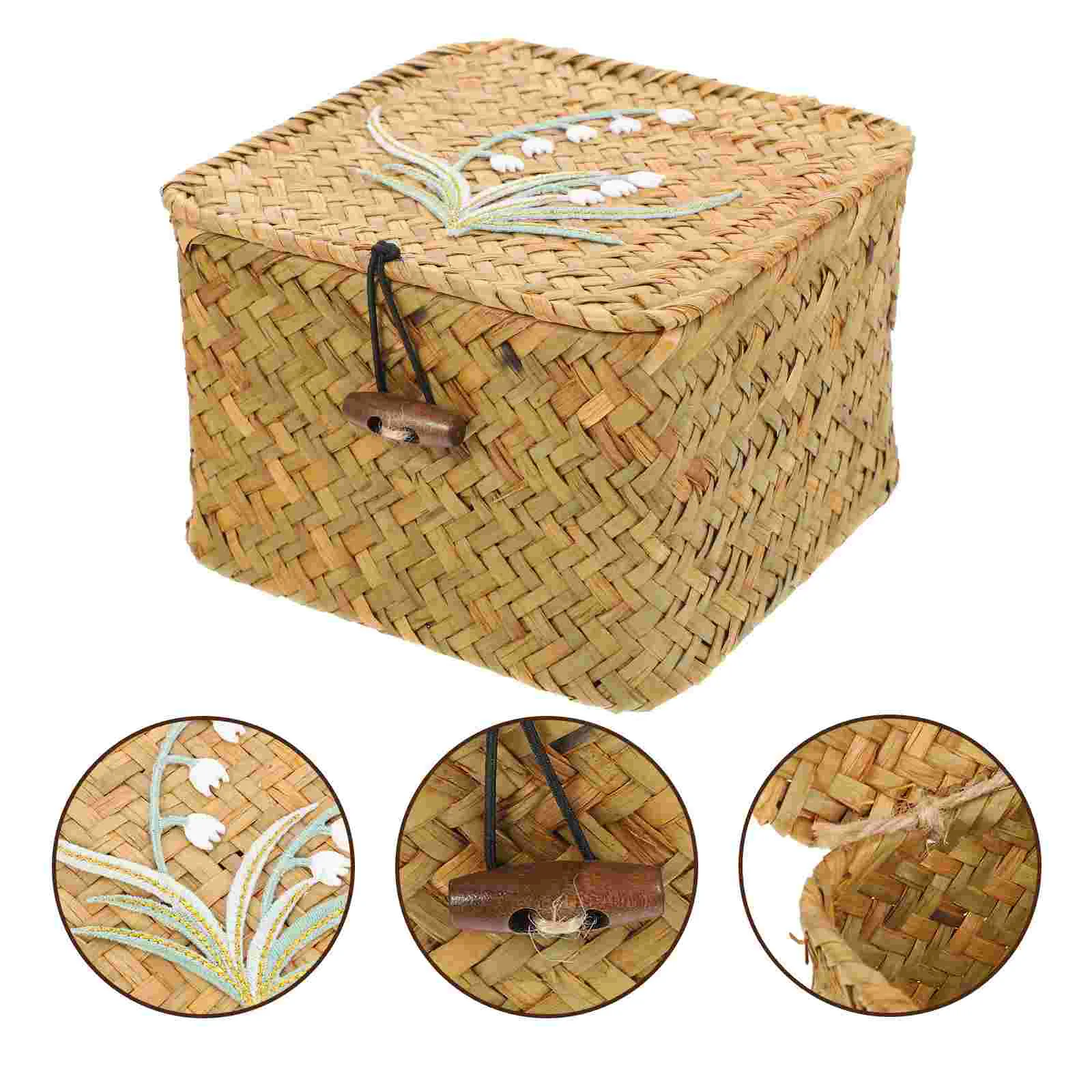 Straw Embroidery Gift Box Bathroom Holder Storage Container Snack Desktop Toy Case Organizer Supply
Straw Embroidery Gift Box Bathroom Holder Storage Container Snack Desktop Toy Case Organizer Supply