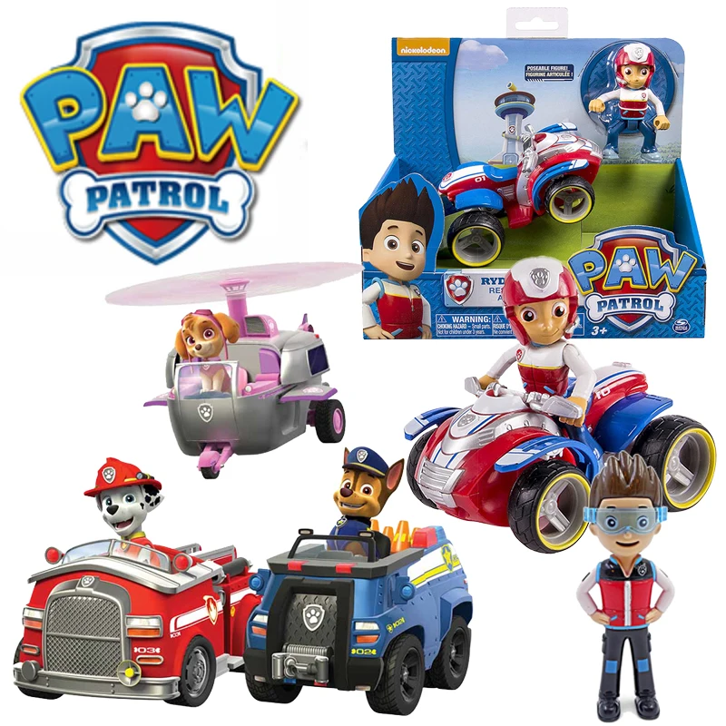 

Paw Patrol Toys for Boys Chase Skye Marshall Toy Car Kids Birthday Gift Pull Back Car Set Unit Rescue Cartoon Toys Lookout Tower