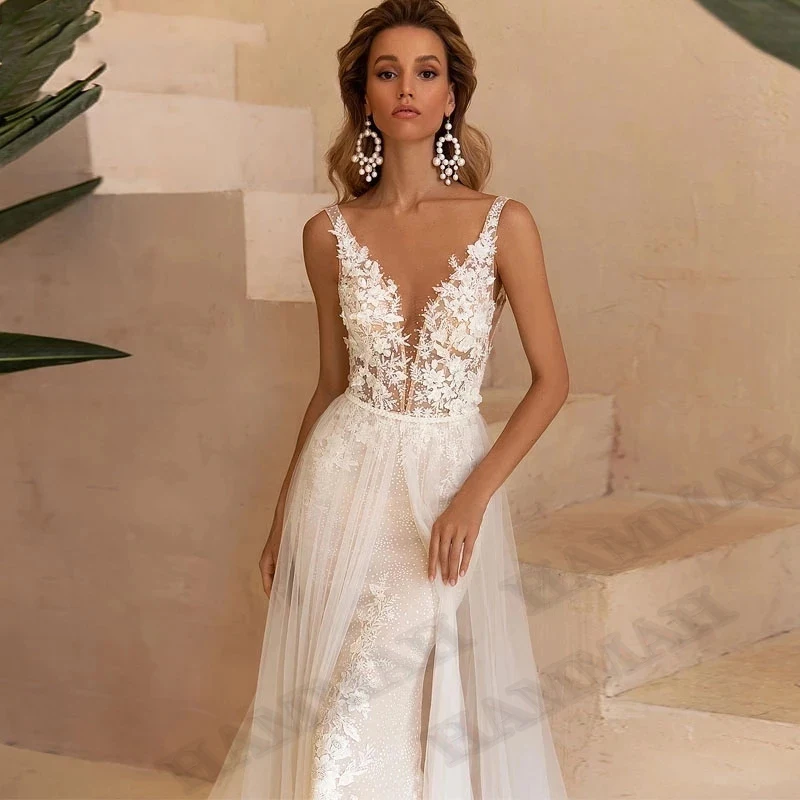 HAMMAH Elegant 2022 Wedding Gown For Bride V-Neck Court Train Backless Mermaid Appliques Robe De Soirée De Mariage
HAMMAH Elegant 2022 Wedding Gown For Bride V-Neck Court Train Backless Mermaid Appliques Robe De Soirée De Mariage