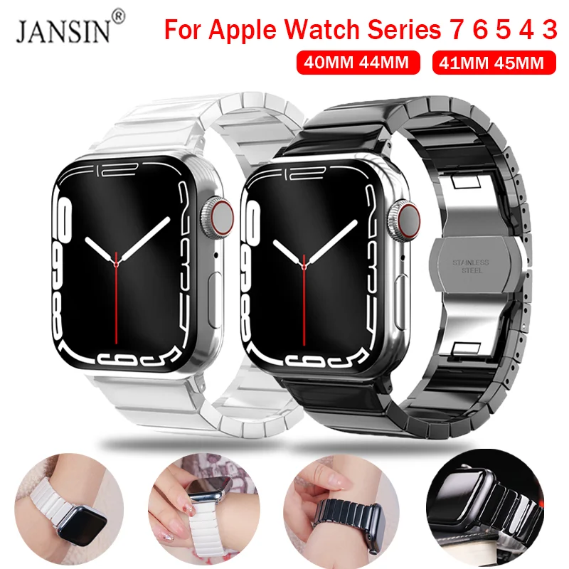 Ceramic Watchband For Apple Watch 42mm 38mm Band 40mm 44mm Stainless Steel Strap For Apple Watch 7 41mm 45mm Bracelet Correa
Ceramic Watchband For Apple Watch 42mm 38mm Band 40mm 44mm Stainless Steel Strap For Apple Watch 7 41mm 45mm Bracelet Correa