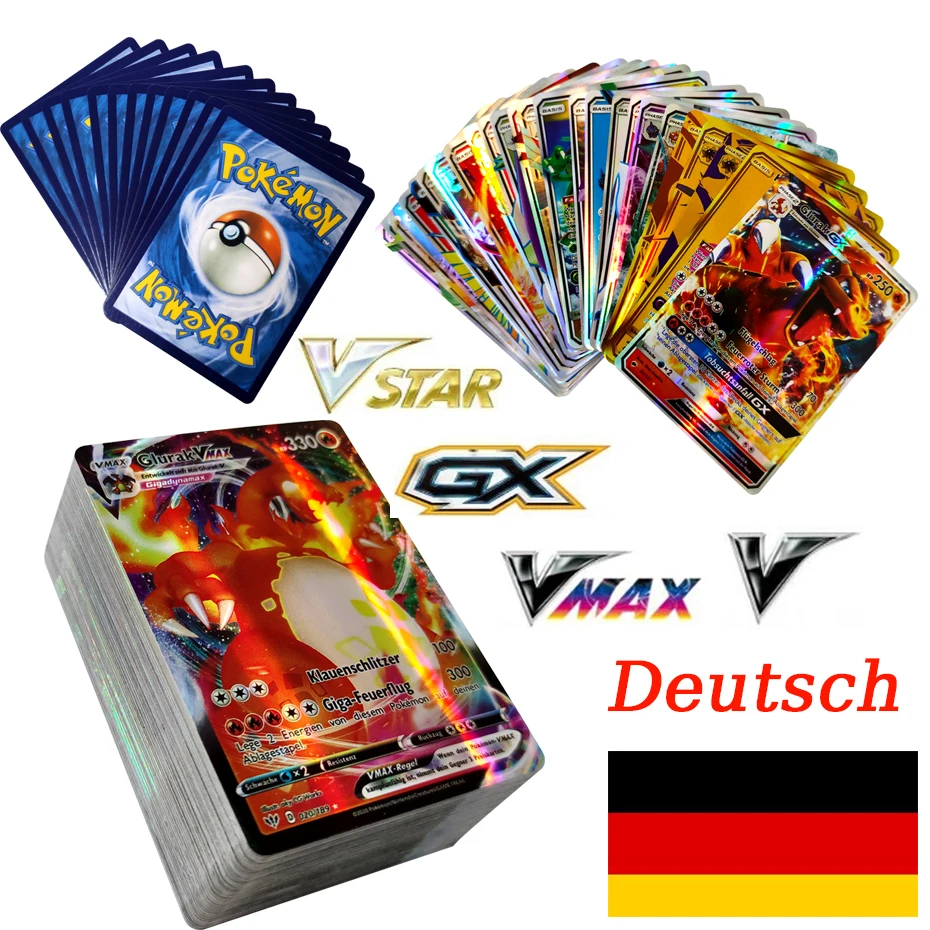 New German version Pokemon Card Flash Card V GX VMAX Energy Hologram Game Battle Children's Gift Toy Puzzle
New German version Pokemon Card Flash Card V GX VMAX Energy Hologram Game Battle Children's Gift Toy Puzzle