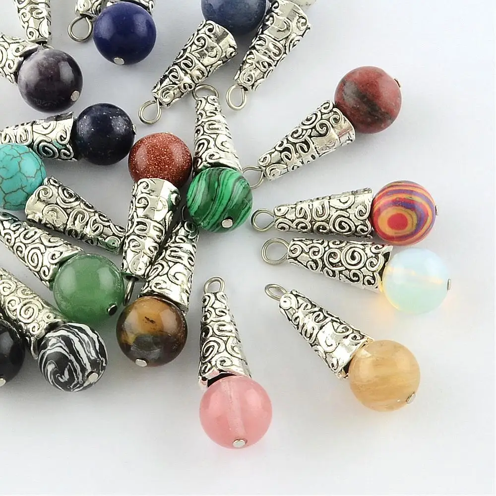 50pcs/Lot Natural & Synthetic Mixed Stone Pendants with Alloy Findings Antique Silver Snowcone Jewellery Crafts Wholesale
50pcs/Lot Natural & Synthetic Mixed Stone Pendants with Alloy Findings Antique Silver Snowcone Jewellery Crafts Wholesale