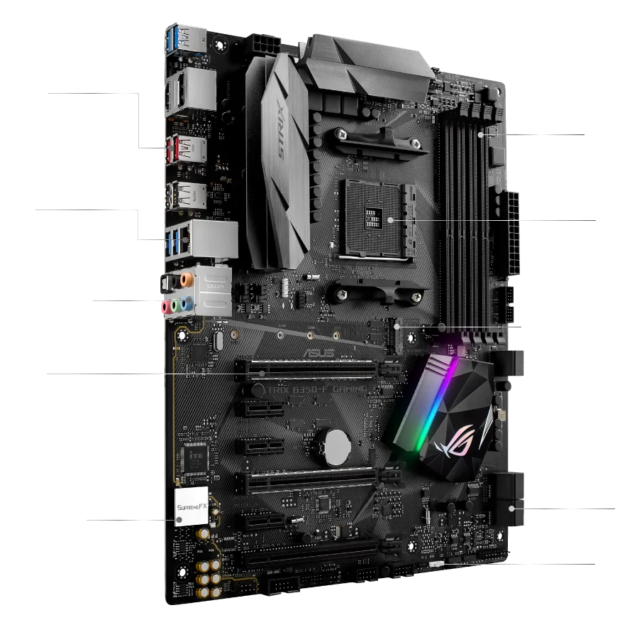 ASUS STRIX телефон игровой B350F компьютер USB3.0 M.2 Nvme SSD материнская плата AM4 DDR4 B350
