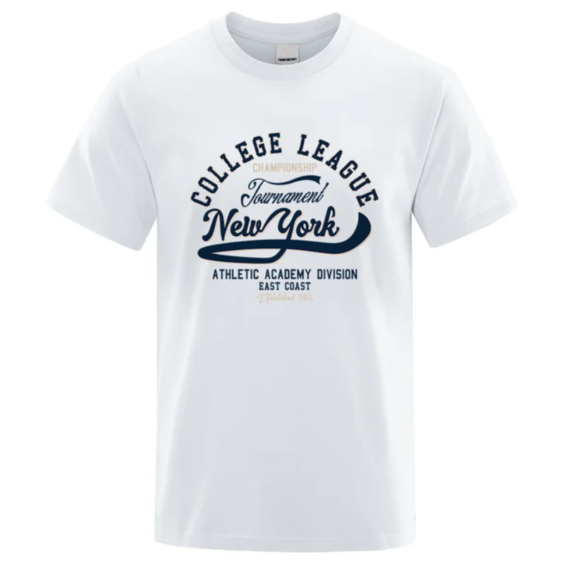 College League New York Athletic East Coast Tees Men's Summer Loose Clothing Cotton Large T-shirt Street Soft Top
College League New York Athletic East Coast Tees Men's Summer Loose Clothing Cotton Large T-shirt Street Soft Top