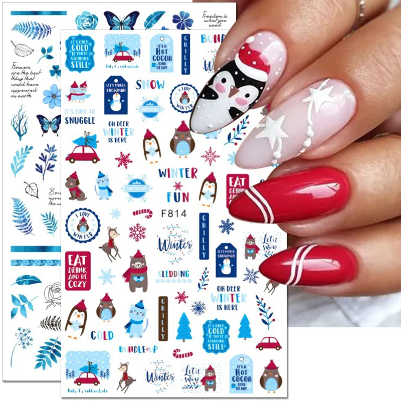 Christmas Nail Stickers Winter Nail Art Stickers Penguin Flower Birds Design Nail Decals Xmas Tree Snowflake Elk Nail Decoration
Christmas Nail Stickers Winter Nail Art Stickers Penguin Flower Birds Design Nail Decals Xmas Tree Snowflake Elk Nail Decoration