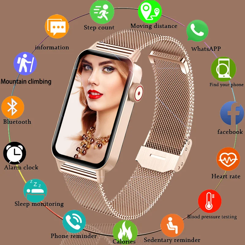 For Huawei/Xiaomi Phone IP68 Waterproof Smart Watch Women Beautiful Bracelet Heart Rate Monitor Sleep Monitor Smartwatch Ladies
For Huawei/Xiaomi Phone IP68 Waterproof Smart Watch Women Beautiful Bracelet Heart Rate Monitor Sleep Monitor Smartwatch Ladies