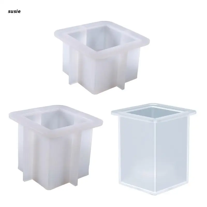 

X7YA Silicone Mold DIY Crystal Cube Candle Holder Epoxy Resin Mould Candlestick Mold Handmade Craft Making Home Decoration