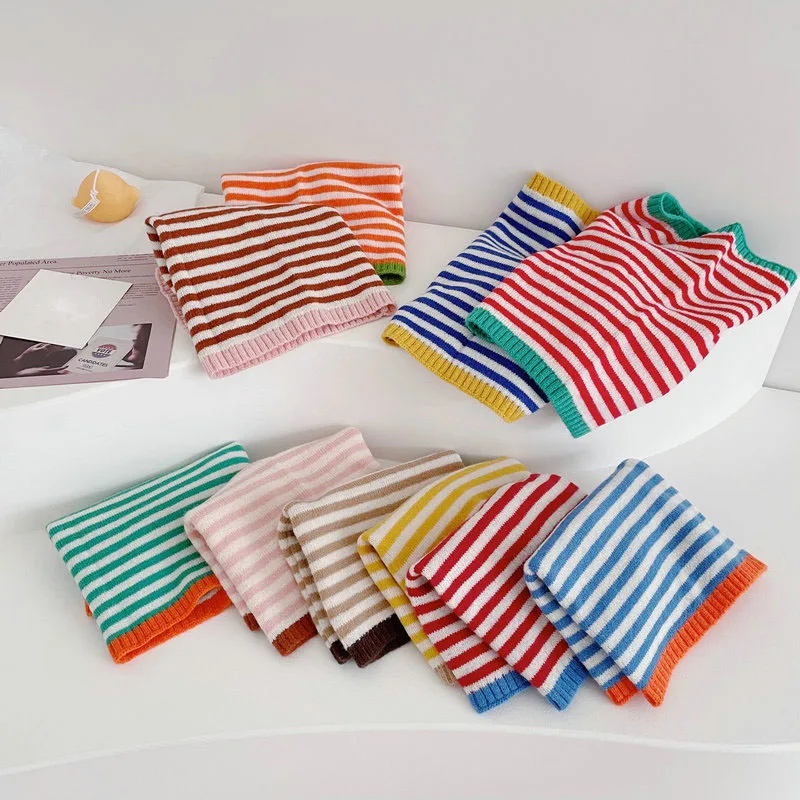 Striped Scarf Kids Girl Boys Knitted Scarves Warm Round the Neck Autumn Winter Contrast Color Korean Style Accessories 30*40cm
Striped Scarf Kids Girl Boys Knitted Scarves Warm Round the Neck Autumn Winter Contrast Color Korean Style Accessories 30*40cm