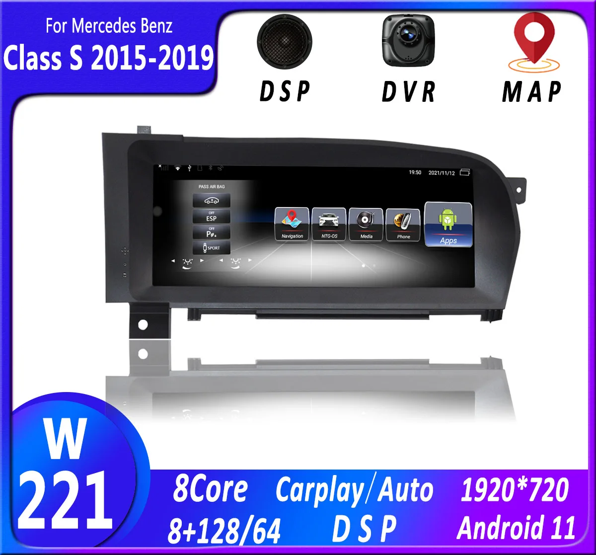 Автомобильный мультимедийный плеер для Mercedes Benz Class S W221 2006-2012 Android11 Carplay GPS навигация DSP Радио HD дисплей экран
Автомобильный мультимедийный плеер для Mercedes Benz Class S W221 2006-2012 Android11 Carplay GPS навигация DSP Радио HD дисплей экран