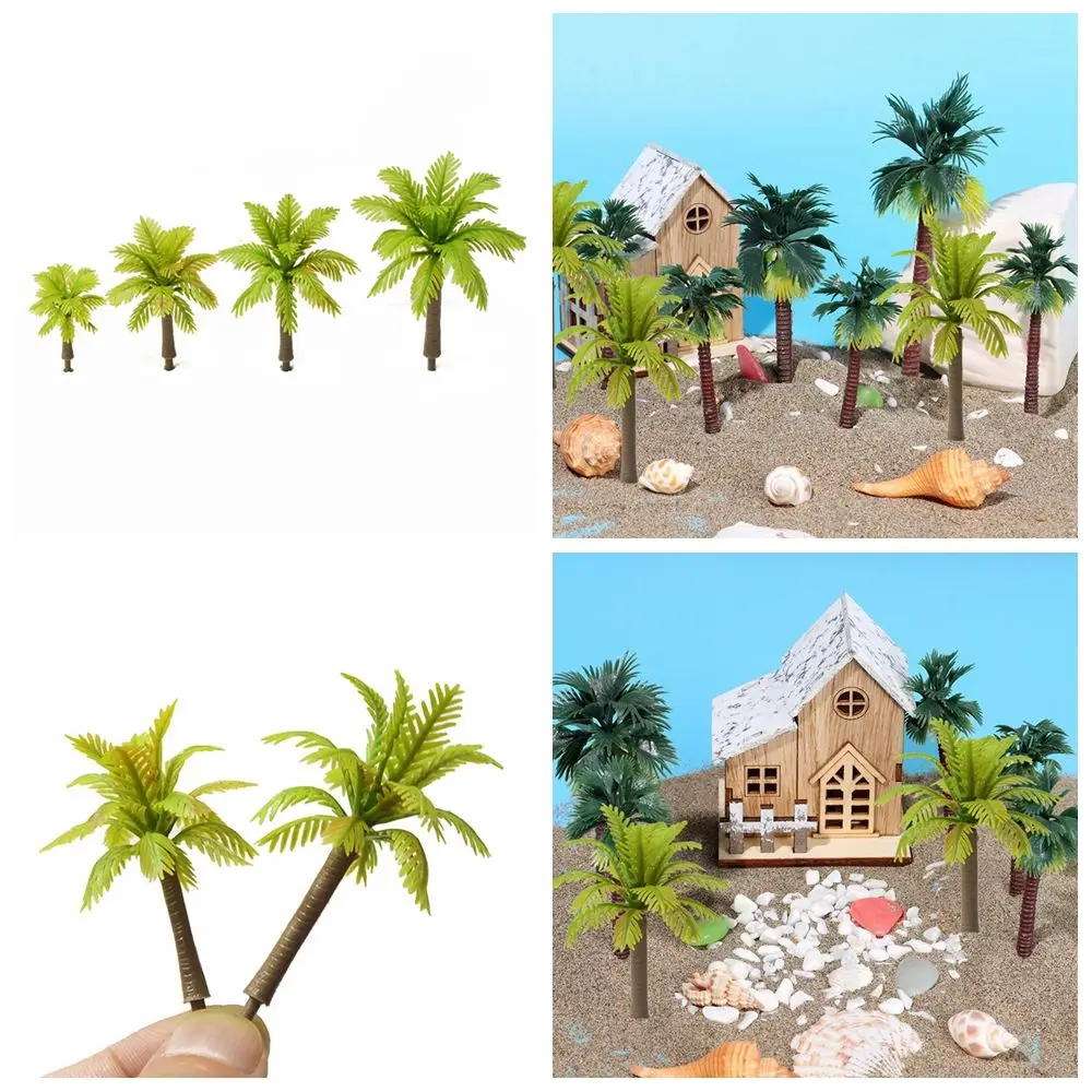 

Bonsai Craft Sand Table Scene Ho Train Layout Plastic Coconut Palm Tree Miniature Plant Pots Tree Model Scenery Model
