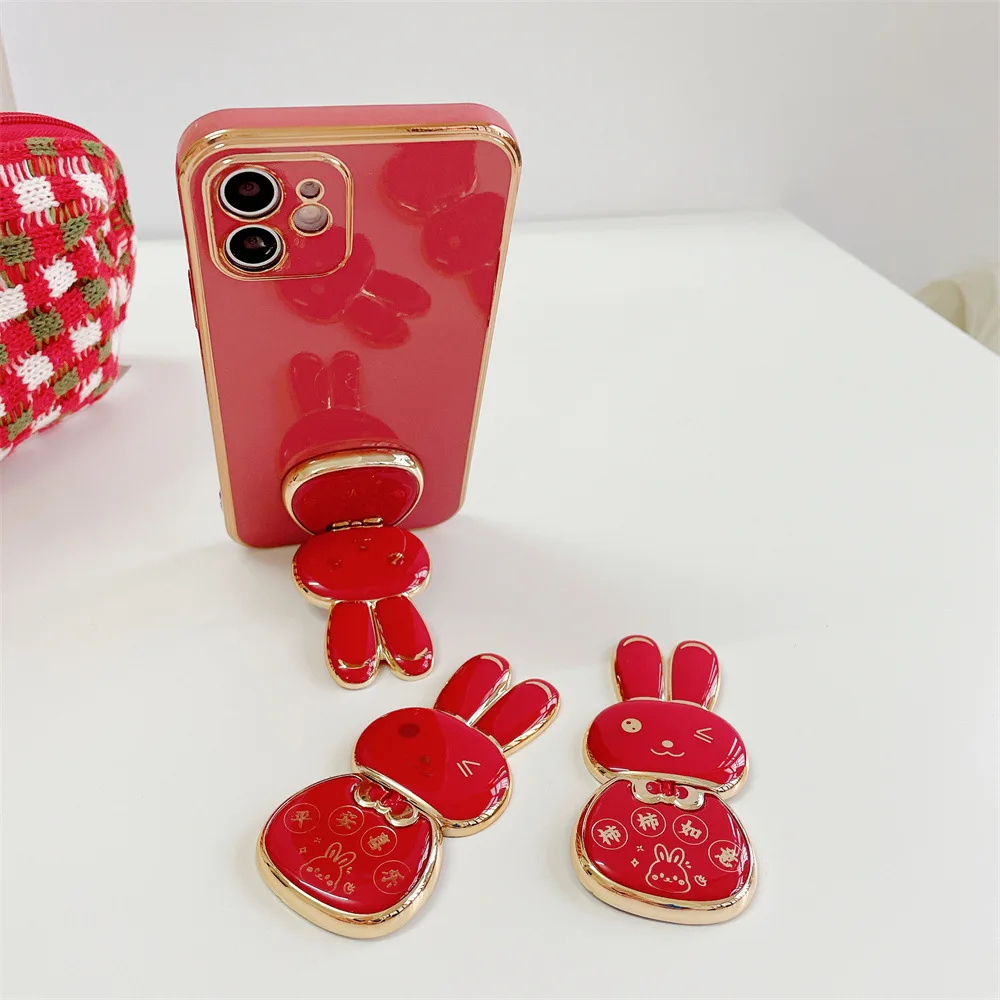 Phone Holder Desk Phone Socket for iPhone New Year Cute Rabbit Portable Bracket Folding Stand Makeup Mirror Support Mobile Stand
Phone Holder Desk Phone Socket for iPhone New Year Cute Rabbit Portable Bracket Folding Stand Makeup Mirror Support Mobile Stand