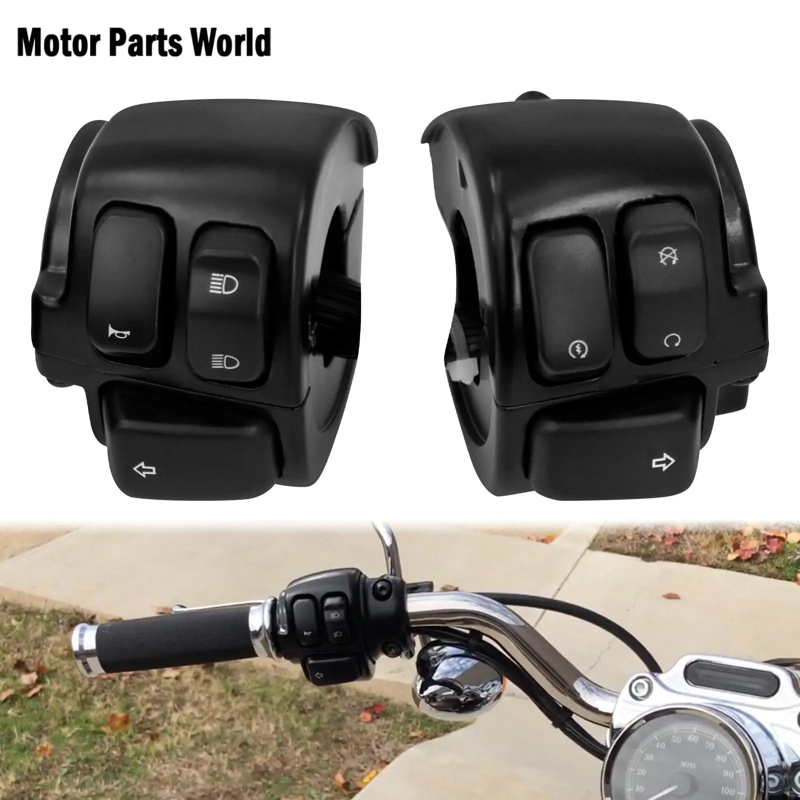 Motorcycle 1" 25m Handlebar Control Switch With Wiring Harness For Harley Dyna Fat Bob Street Bob Low Rider Sportster XL883 1200
Motorcycle 1" 25m Handlebar Control Switch With Wiring Harness For Harley Dyna Fat Bob Street Bob Low Rider Sportster XL883 1200