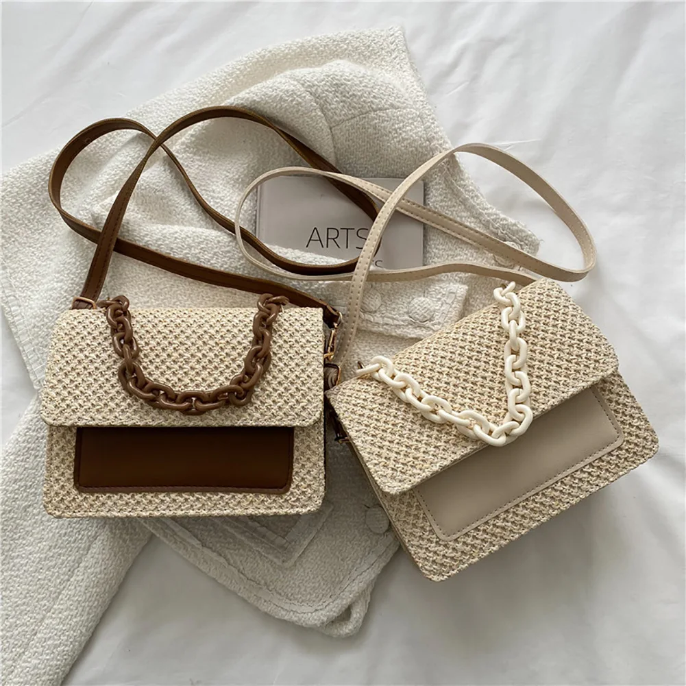 Fashion Summer Straw Square Bag Women Handbags Designer Woven Hobo Beach Bag Acrylic Chain PU 2022 Summer New Flap Crossbody Bag
Fashion Summer Straw Square Bag Women Handbags Designer Woven Hobo Beach Bag Acrylic Chain PU 2022 Summer New Flap Crossbody Bag