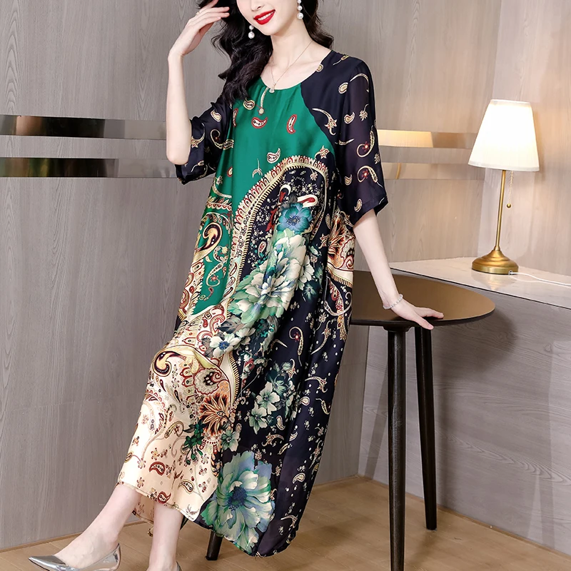 Boho High-End Women's Beach Dresses Summer 2022 New Loose Tight Printed Silk Dress Casual Party Elegant Swing Skirt Vestidos
Boho High-End Women's Beach Dresses Summer 2022 New Loose Tight Printed Silk Dress Casual Party Elegant Swing Skirt Vestidos