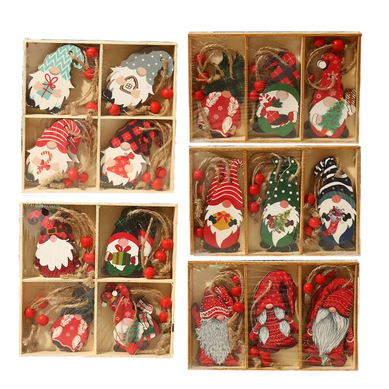 9/12 шт., Деревянные Подвески в виде гномов 
9/12 шт., Деревянные Подвески в виде гномов