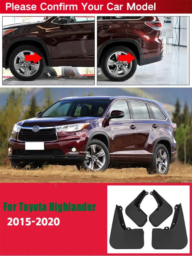 Брызговики для Toyota Highlander Kluger 2015-2022 2023, грязеотталкивающие Брызговики, брызговики, передние и задние брызговики, автомобильные аксессуары 
Брызговики для Toyota Highlander Kluger 2015-2022 2023, грязеотталкивающие Брызговики, брызговики, передние и задние брызговики, автомобильные аксессуары