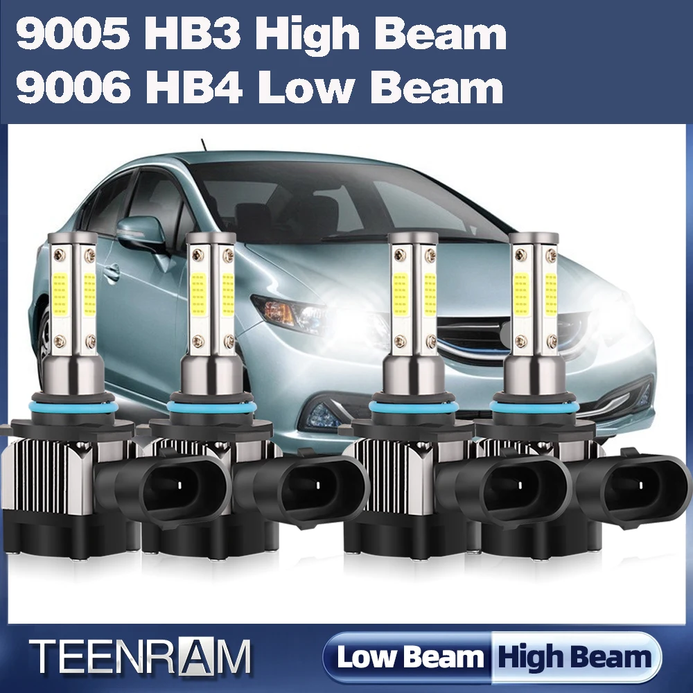 

LED Canbus Car Headlights Bulbs 40000LM HB3 9005 HB4 9006 6000K 3570 CSP Chip LED 240W High Power High Low Beam Auto Lamp