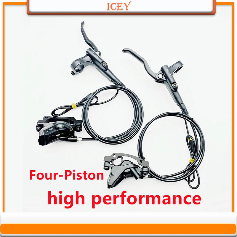 4-piston Electric Bike Hydraulic Disc Brake Kits Front and Rear Hydraulic Brake Bafang mid motor oil brake
4-piston Electric Bike Hydraulic Disc Brake Kits Front and Rear Hydraulic Brake Bafang mid motor oil brake