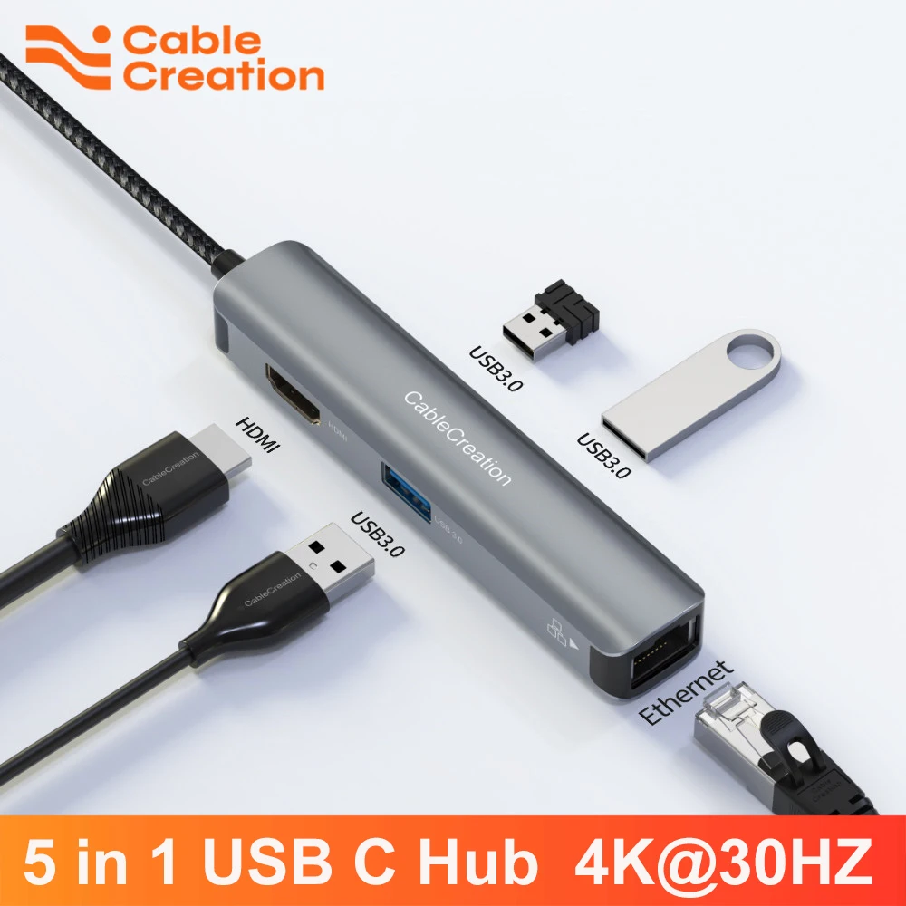 USB Type C HUB 5 in 1 Type C to HDMI 4K 30Hz 60Hz HUB Adapter Dock PJ45 1Gbps USB 3.0 Port For Samsung Macbook Air Pro iPad M1
USB Type C HUB 5 in 1 Type C to HDMI 4K 30Hz 60Hz HUB Adapter Dock PJ45 1Gbps USB 3.0 Port For Samsung Macbook Air Pro iPad M1