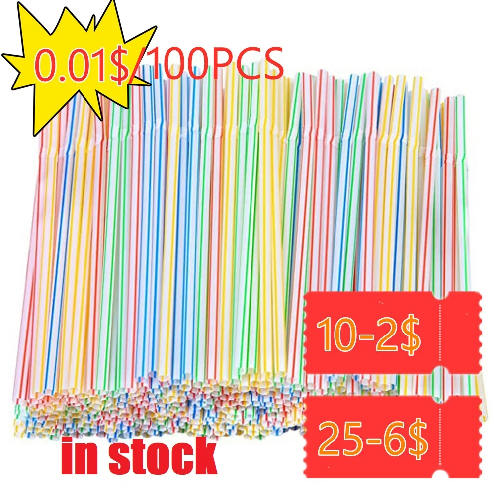 100Pcs Flexible Plastic Straws Party Tea And Coffee Shop Disposable Drinking Straws Party Supplies Wedding Bar Drink Accessories
100Pcs Flexible Plastic Straws Party Tea And Coffee Shop Disposable Drinking Straws Party Supplies Wedding Bar Drink Accessories