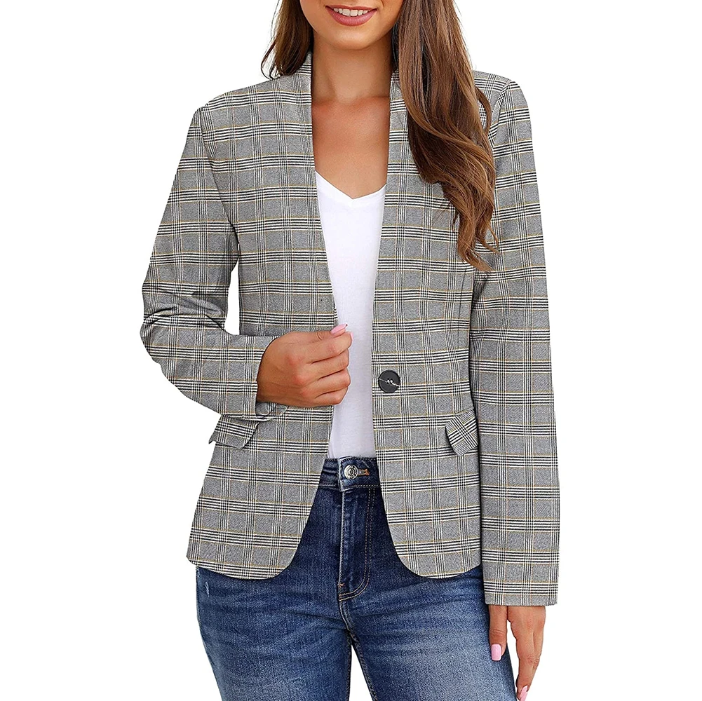 Женский деловой Повседневный блейзер с карманами для офиса
Женский деловой Повседневный блейзер с карманами для офиса