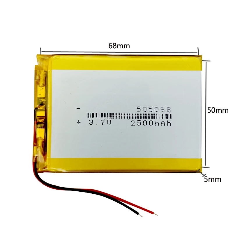 505068 3.7v 2500mah Li-Ion Polymer Battery For Mp5 Navigator Tablet Learning Machine
505068 3.7v 2500mah Li-Ion Polymer Battery For Mp5 Navigator Tablet Learning Machine
