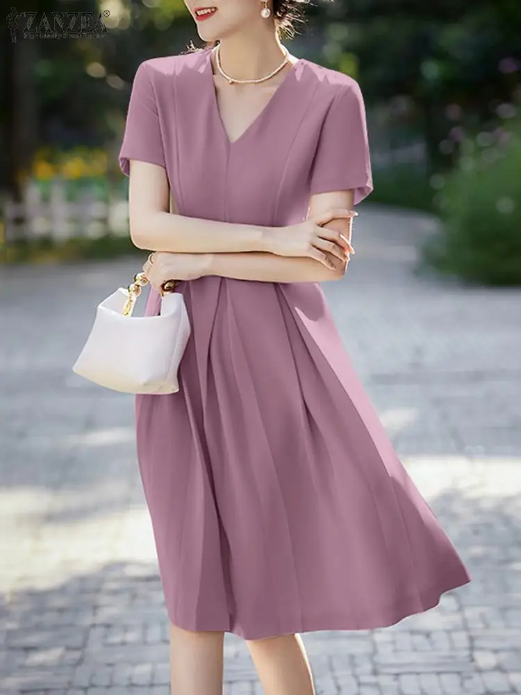 ZANZEA Elegant Summer Dress Fashion Women Short Sleeve V-Neck Clubbing Dresses Party Holiday Sundress Causal Work OL Vestidos
ZANZEA Elegant Summer Dress Fashion Women Short Sleeve V-Neck Clubbing Dresses Party Holiday Sundress Causal Work OL Vestidos