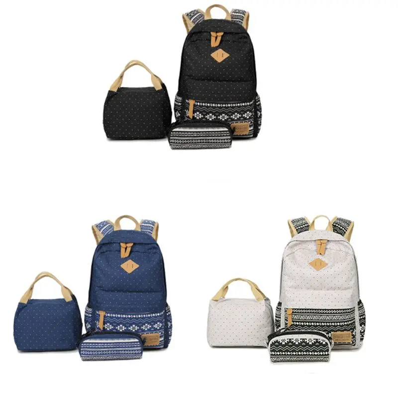 3pcs School Backpack Canv Laptop Daypack Schoolbag Bookbag Lunch Bag Purse Set
3pcs School Backpack Canv Laptop Daypack Schoolbag Bookbag Lunch Bag Purse Set