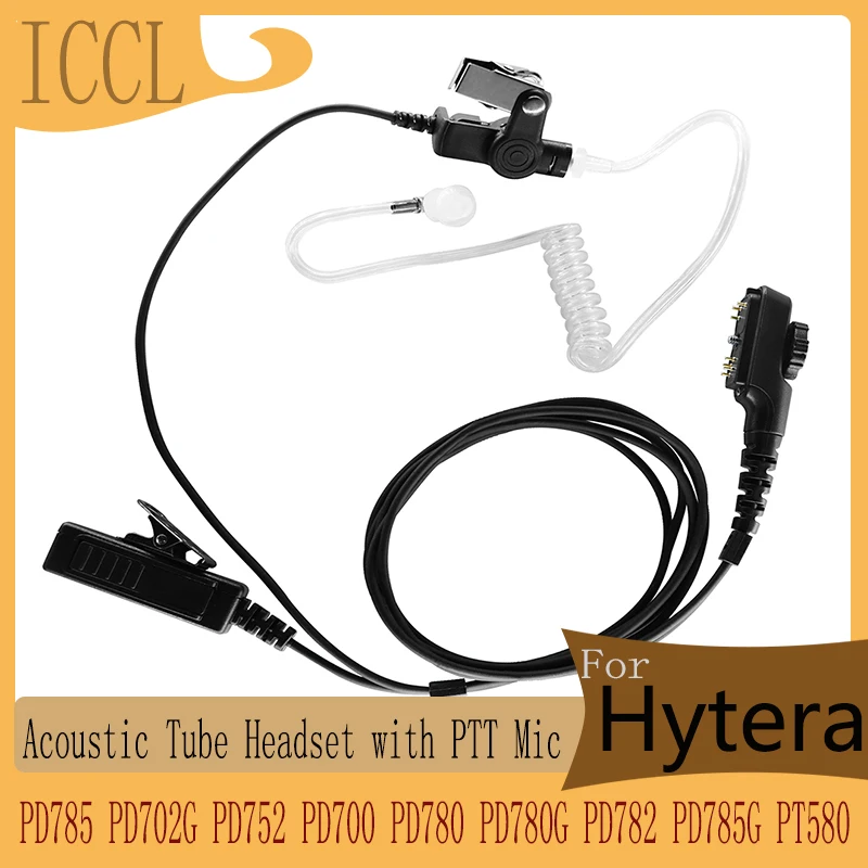 

Acoustic Tube Headset,Earpiece with Mic,PTT,for Hytera Walkie Talkie,PD785,PD702G,PD752, PD700,PD780,PD780G,PD782,PD785G,PT580