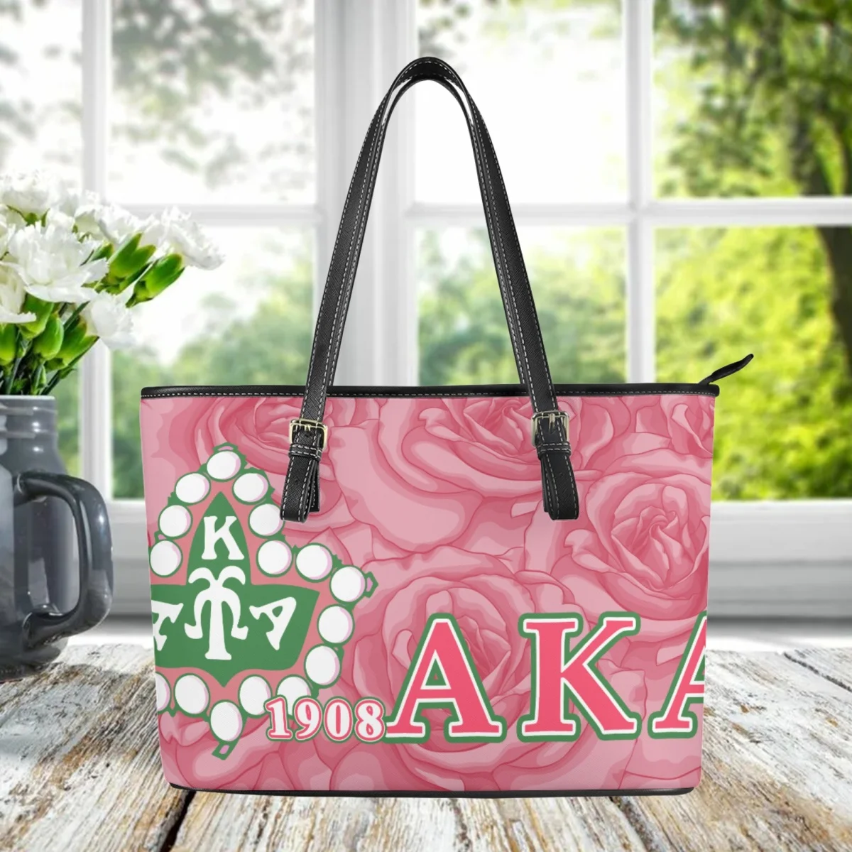 Fashion Women Handbag Alpha Kappa Alpha Sorority Style Tote Shoulder Bags for Female Cluth PU Leather Girls Daily Hand Bags 2023
Fashion Women Handbag Alpha Kappa Alpha Sorority Style Tote Shoulder Bags for Female Cluth PU Leather Girls Daily Hand Bags 2023