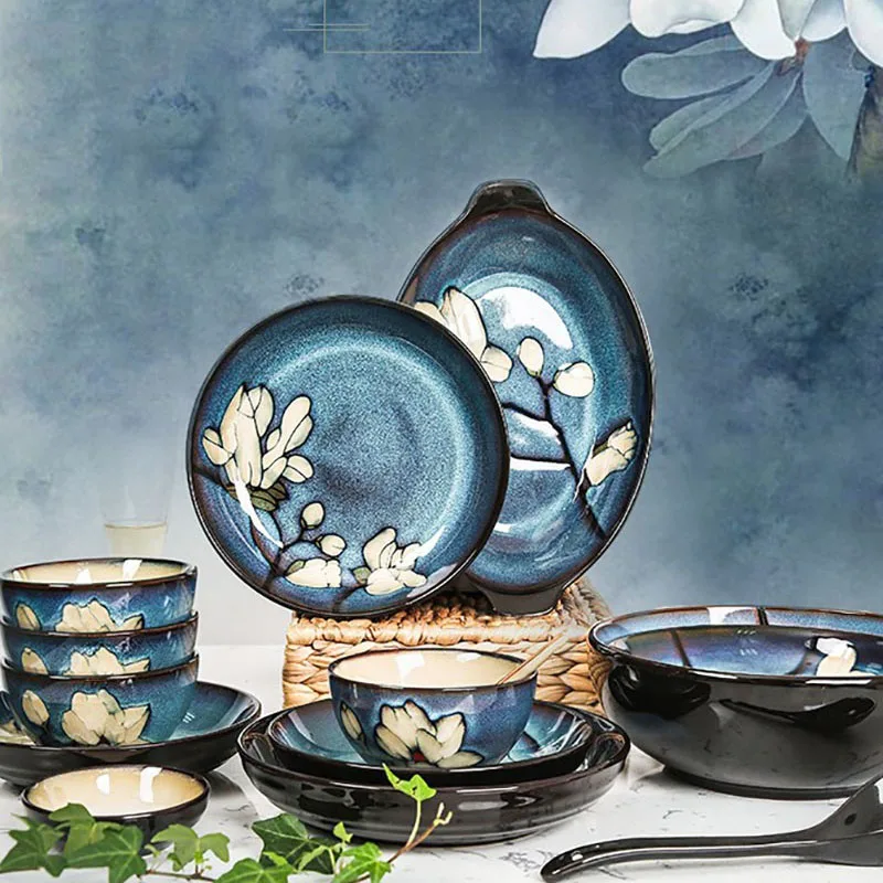 

Dinner Plates Set Ceramic Dishes Reusable Porcelain Tableware Tea And Dinner Dessert Dishes Platos Vajilla Kitchen Bar Supplies