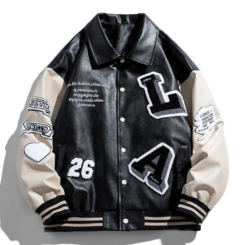 TPJB Men Leather Jacket Baseball Uniform Mens Loose Embroidery Jackets Brand Coats Casual College Wear American Fashion Clothing
TPJB Men Leather Jacket Baseball Uniform Mens Loose Embroidery Jackets Brand Coats Casual College Wear American Fashion Clothing