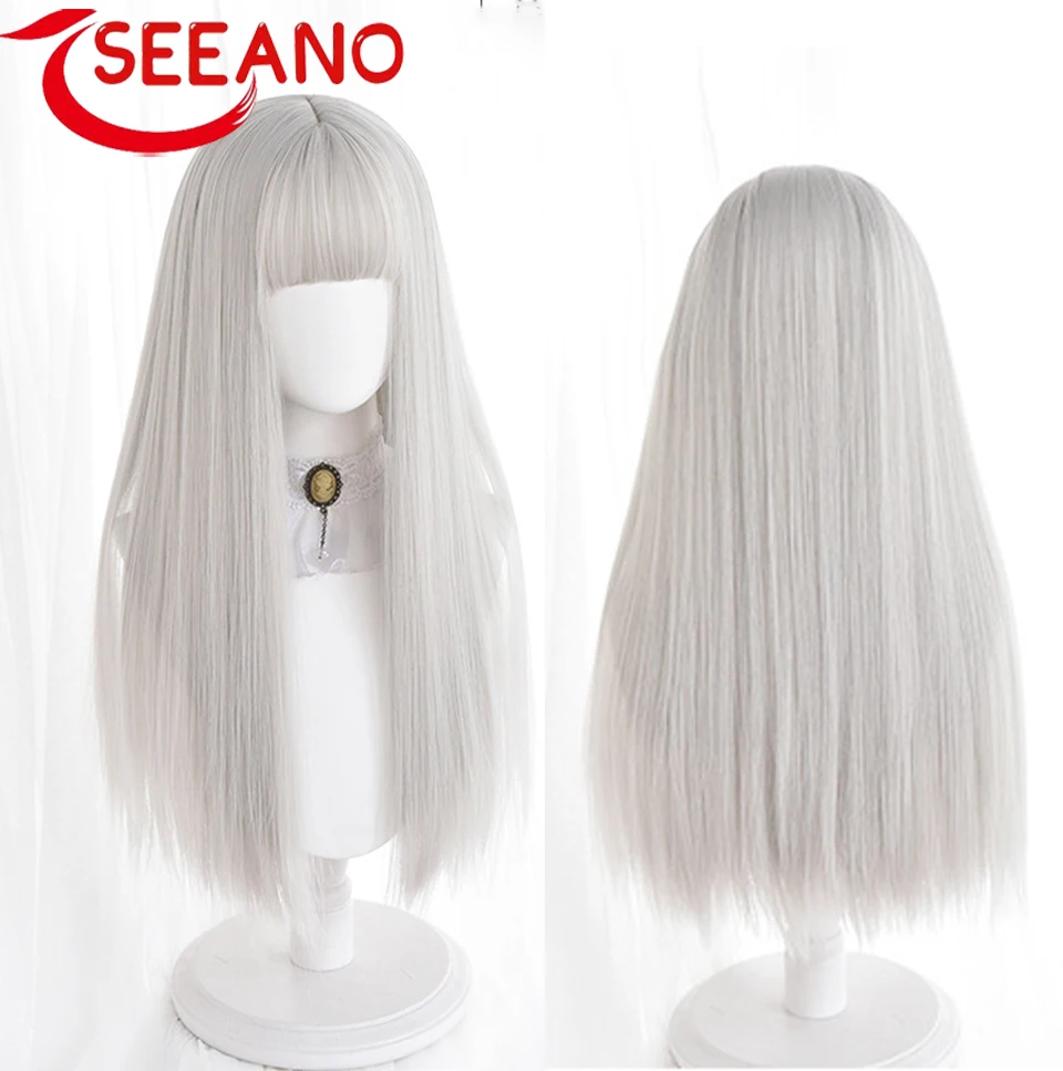 SEEANO Synthetic Cosplay Wig Kawaii Cute Lolita Wig 65cm Long Straight Hair Cosplay Wig Carnival Halloween Party Props Silver
SEEANO Synthetic Cosplay Wig Kawaii Cute Lolita Wig 65cm Long Straight Hair Cosplay Wig Carnival Halloween Party Props Silver